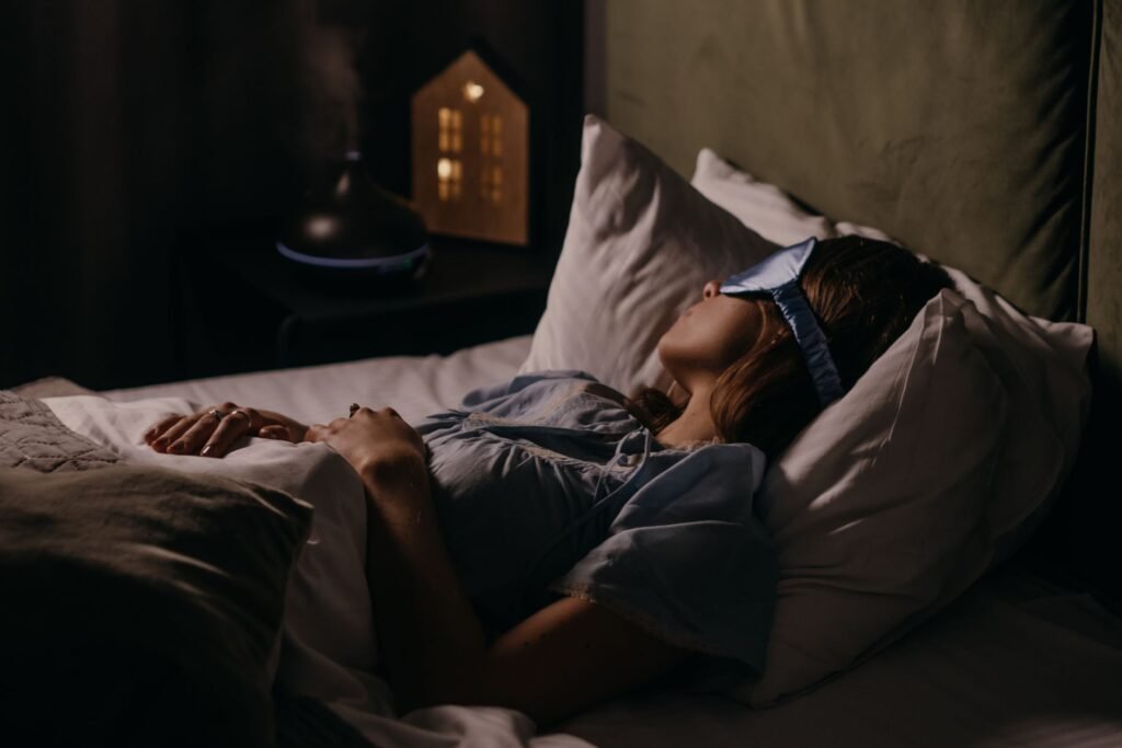 woman sleeping bedroom night